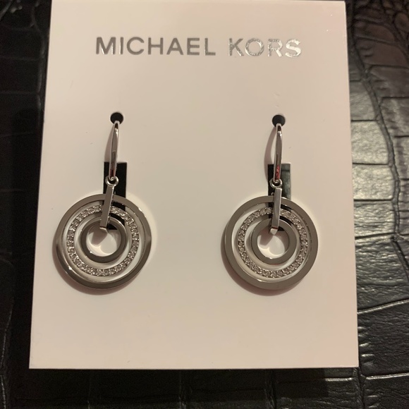 Michael Kors Brilliance Statement Silver Earrings - Picture 1 of 3